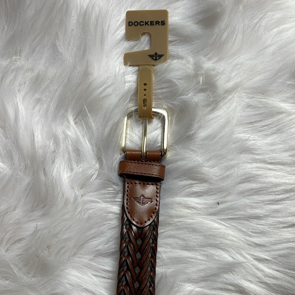 Dockers Tan Basket Weave Braided Belt